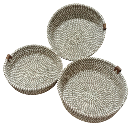 Doğal Örgü Çok Amaçlı Sepet Seti – 3’lü