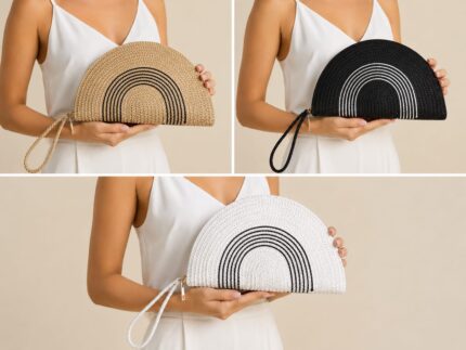 Portföy Clutch (Cloch) Hasır Çanta 6 Portföy Clutch (Cloch) Hasır Çanta - Görsel 1